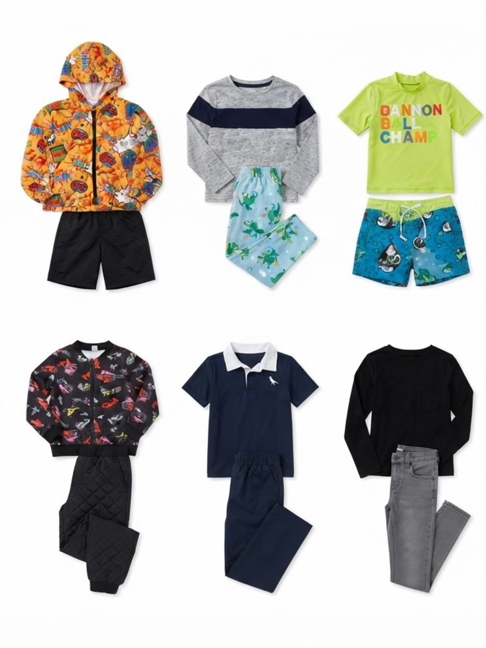 Unbranded Lime Green 'Ball Champ' Kids Swim Rash Guard